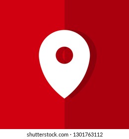 GPS pin icon. map symbol. flat design rectangle vector.