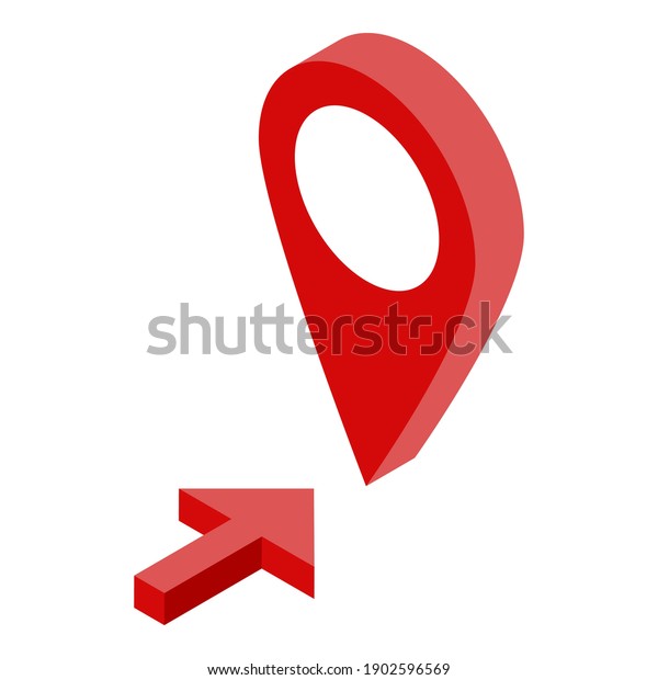 Gps pin map courier delivery icon. Isometric\
of gps pin map courier delivery vector icon for web design isolated\
on white background