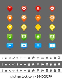 GPS pin and map icon set