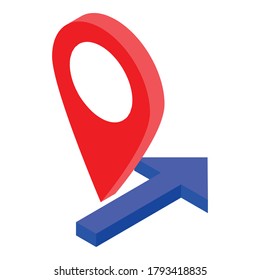 Gps pin remote access icon. Isometric of gps pin remote access vector icon for web design isolated on white background