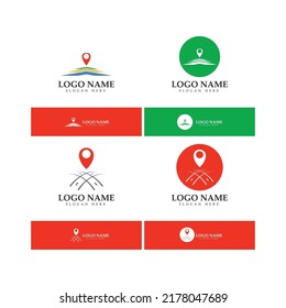 GPS point location search logo design modern concept vector illustration