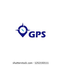 Gps Point Logo, Navigation And Compass Icon Design