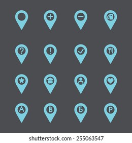 gps points icon set