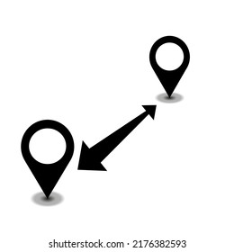 GPS points and path between them, Distance between two map pointers