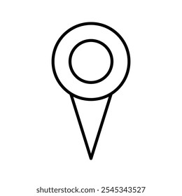 Señal de posición GPS. Icono del perno de la Locación, aislado en un fondo blanco. Ilustración vectorial.