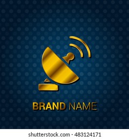 GPS Receiving Royal Golden & Blue Metallic Premium Corporate Logo / Icon
