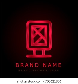 Gps red chromium metallic logo