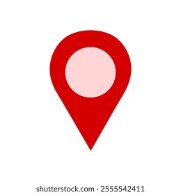 GPS red map location pointer on a white background. pin icon for navigation and tracking	