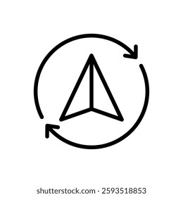 GPS road directions icon line vector design in trendy style