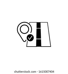 GPS road icon vector black illustration