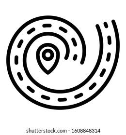 Gps route icon. Outline gps route vector icon for web design isolated on white background