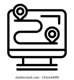 Gps route icon. Outline gps route vector icon for web design isolated on white background