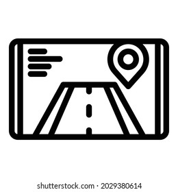 Gps route icon outline vector. Map direction. Phone app