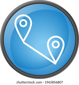 gps route icon, vector button