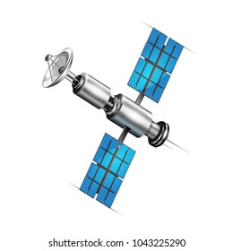 GPS satelite. Vector isometric illustration. Wireless satellite technology.