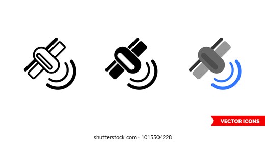 Gps satellite icon of 3 types: color, black and white, outline. Isolated vector sign symbol.