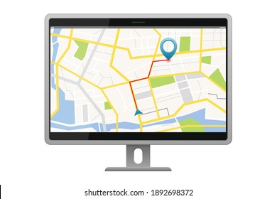 GPS Satellite Navigation System On Screen