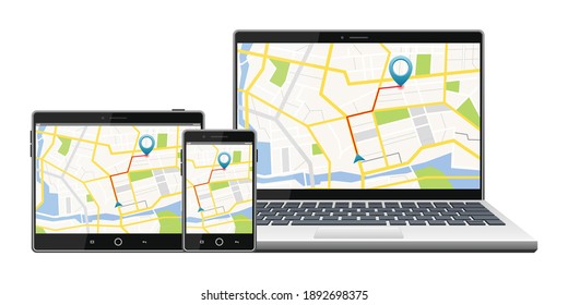 GPS Satellite Navigation System On Screen