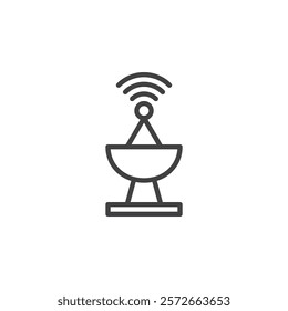 GPS Satellite Signal line icon. linear style sign for mobile concept and web design. GPS satellite outline vector icon. Symbol, logo illustration. Vector graphics