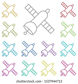 Gps, satellite, space multi color icon. Simple thin line, outline vector of space icons for ui and ux, website or mobile application