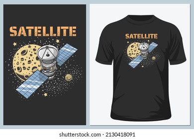 GPS satellite vector illustration for t shirt