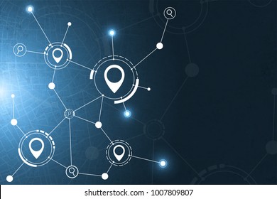 Gps and search icon technology abstract background.vector illustration