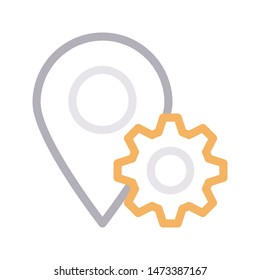 gps setting colour line vector icon