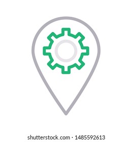 gps setting colour line vector icon