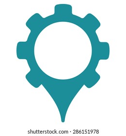 GPS settings icon from Business Bicolor Set. This flat vector symbol uses soft blue color, rounded angles, and isolated on a white background.