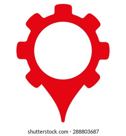 GPS settings icon from Business Bicolor Set. This flat vector symbol uses red color, rounded angles, and isolated on a white background.