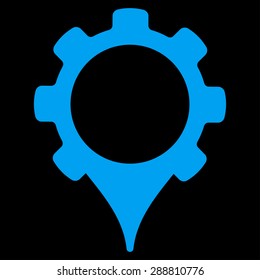 GPS settings icon from Business Bicolor Set. This flat vector symbol uses blue color, rounded angles, and isolated on a black background.