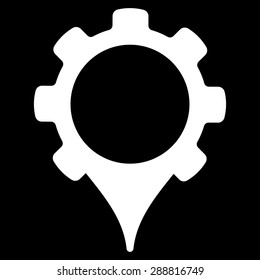 GPS settings icon from Business Bicolor Set. This flat vector symbol uses white color, rounded angles, and isolated on a black background.