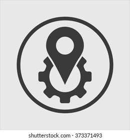 GPS settings icon from in a Circle