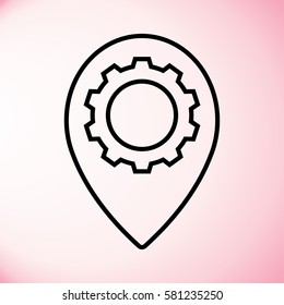 GPS Settings icon. Designed for web and software interfaces.