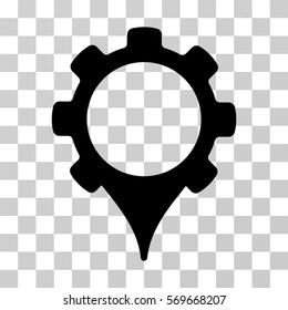 GPS Settings icon. Vector illustration style is flat iconic symbol, black color, transparent background. Designed for web and software interfaces.