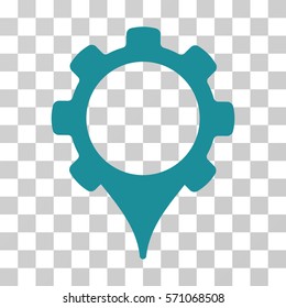 GPS Settings icon. Vector illustration style is flat iconic symbol, soft blue color, transparent background. Designed for web and software interfaces.