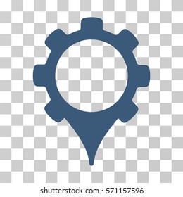 GPS Settings icon. Vector illustration style is flat iconic symbol, blue color, transparent background. Designed for web and software interfaces.