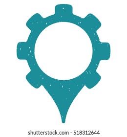 GPS Settings rubber seal stamp watermark. Icon vector symbol with grunge design and unclean texture. Scratched soft blue ink sticker on a white background.