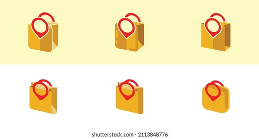 GPS shopping bag vector illustration