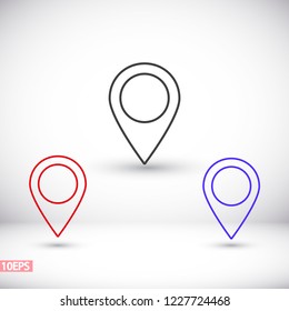 GPS - the sign location. Template logo.