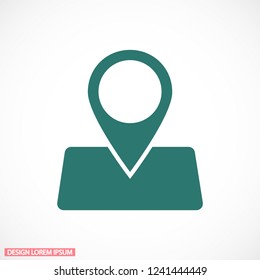 GPS - the sign location. Template logo.