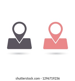 GPS - the sign location. Template logo.