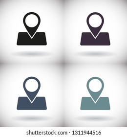GPS - the sign location. Template logo.