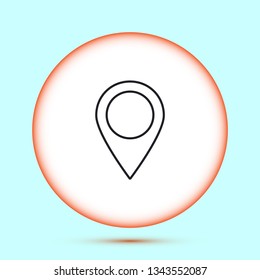GPS - the sign location. Template logo.