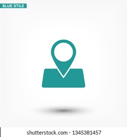 GPS - the sign location. Template logo.