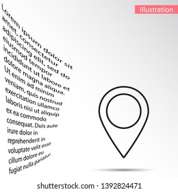 GPS - the sign location. Template logo . Lorem Ipsum Illustration design