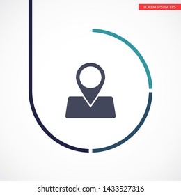GPS - the sign location. Template logo . Lorem Ipsum Illustration design