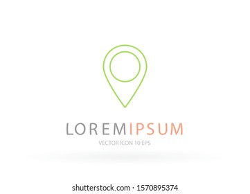 GPS - the sign location. Template logo. Lorem Ipsum Illustration design