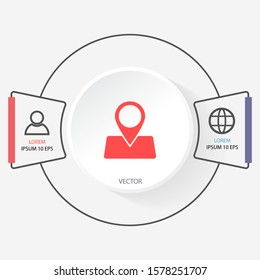 GPS - the sign location. Template logo . Lorem Ipsum Illustration design
