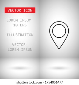 GPS - la ubicación del signo. Logo de la plantilla . Lorem Ipsum Diseño de ilustración